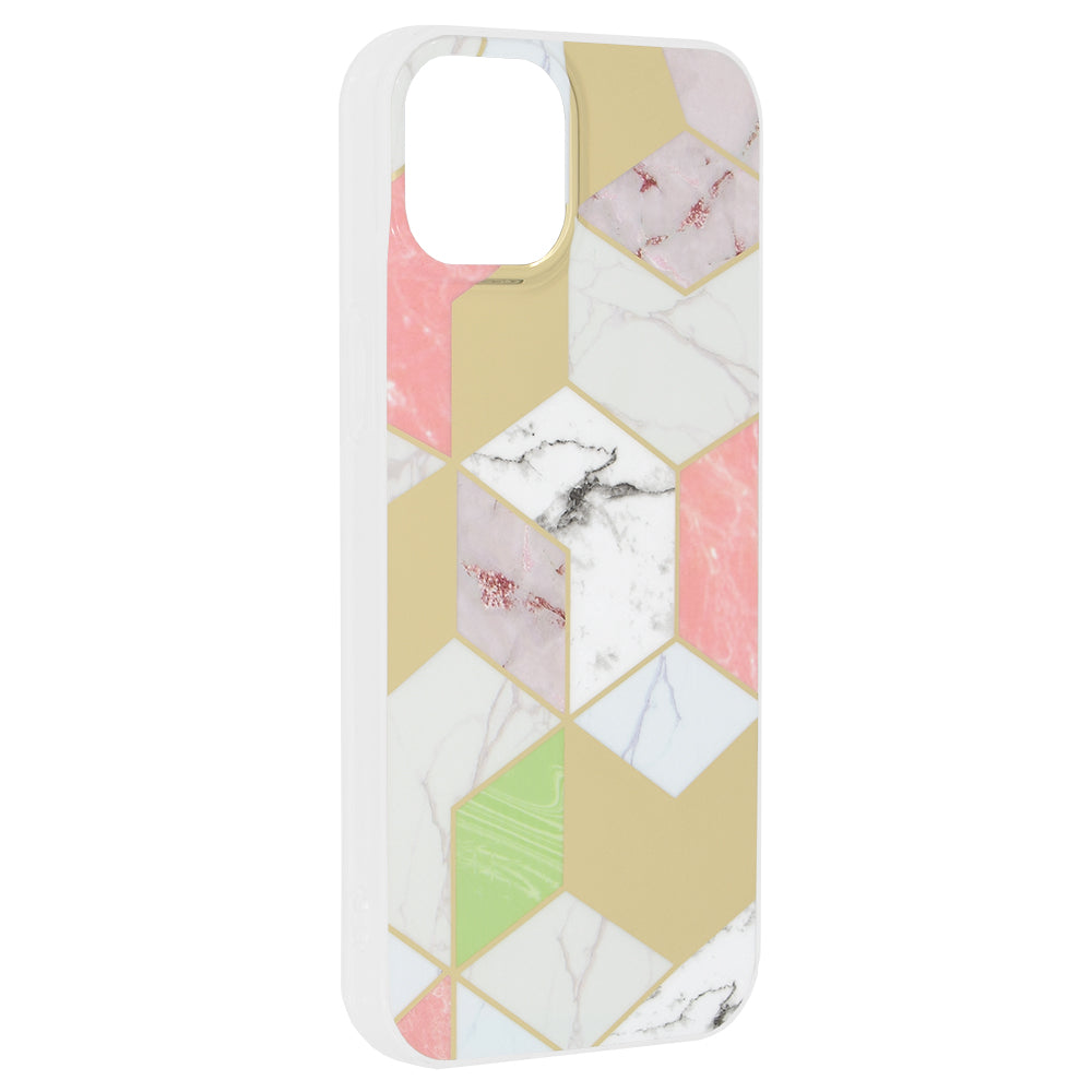 Калъф за Apple iPhone 15 Plus, Techsuit, Marble, Лилав