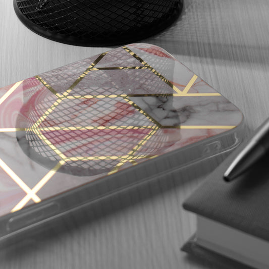 Калъф за Apple iPhone 15 Plus, Techsuit, Marble, Розов