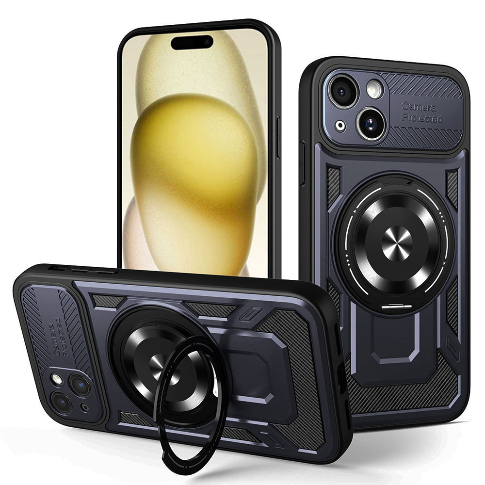Калъф за Apple iPhone 15 Plus, Techsuit, RuggedCam, Син