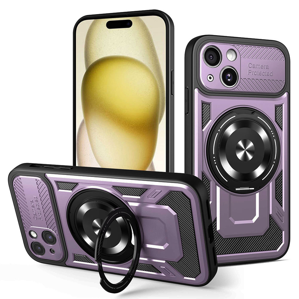 Калъф за Apple iPhone 15 Plus, Techsuit, RuggedCam, Лилав