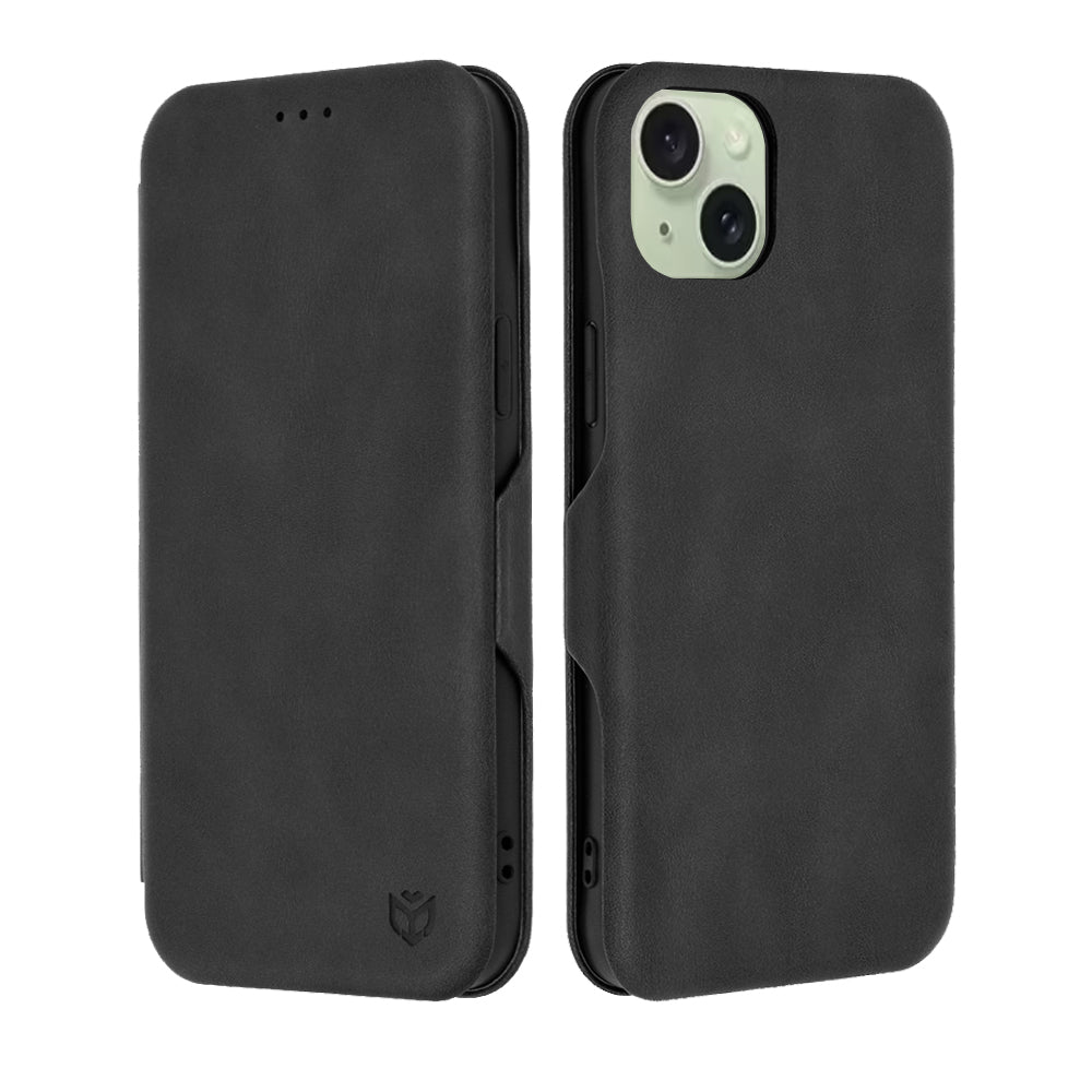 Калъф за Apple iPhone 15 Plus, Techsuit, Safe Wallet Plus, Черен