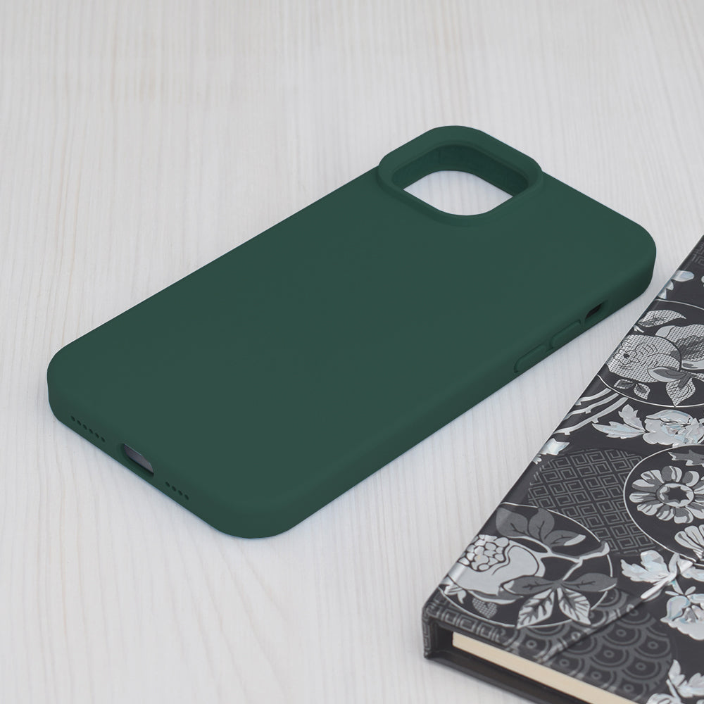 Калъф за Apple iPhone 15 Plus, Techsuit, Soft Edge, Тъмнозелен