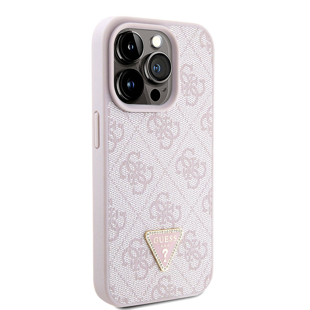 Калъф за Apple iPhone 15 Pro, Guess, Crossbody 4G Metal Logo, Розов