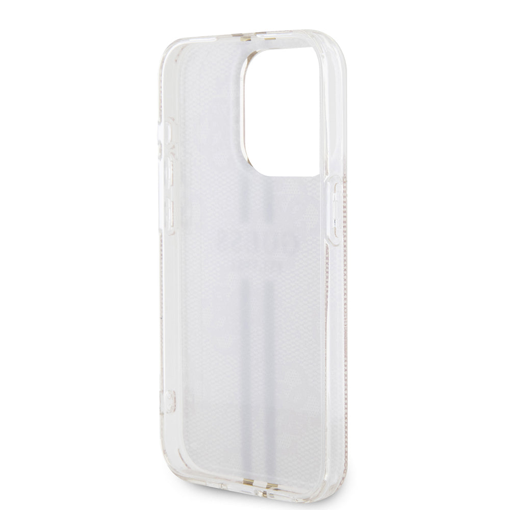 Калъф за Apple iPhone 15 Pro, Guess, IML 4G Gold Stripe, Розов