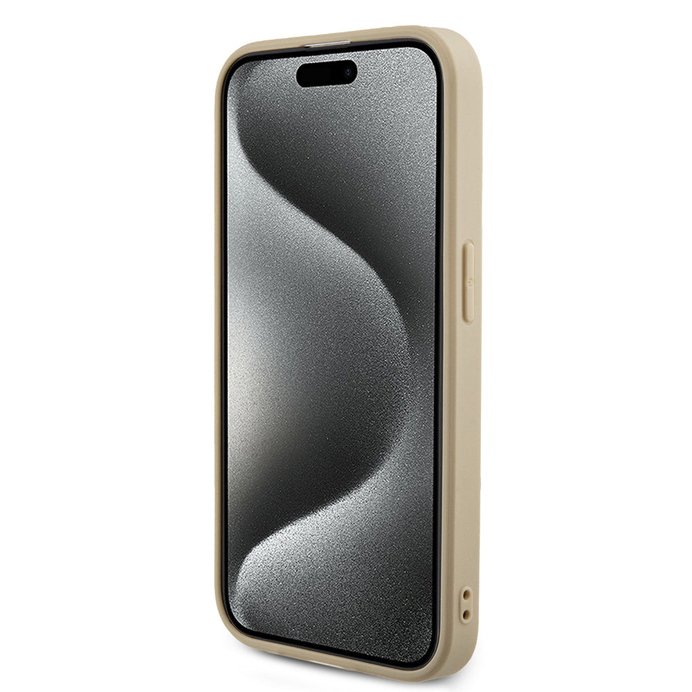 Калъф за Apple iPhone 15 Pro, Guess, Saffiano Iridescent Script, Златист