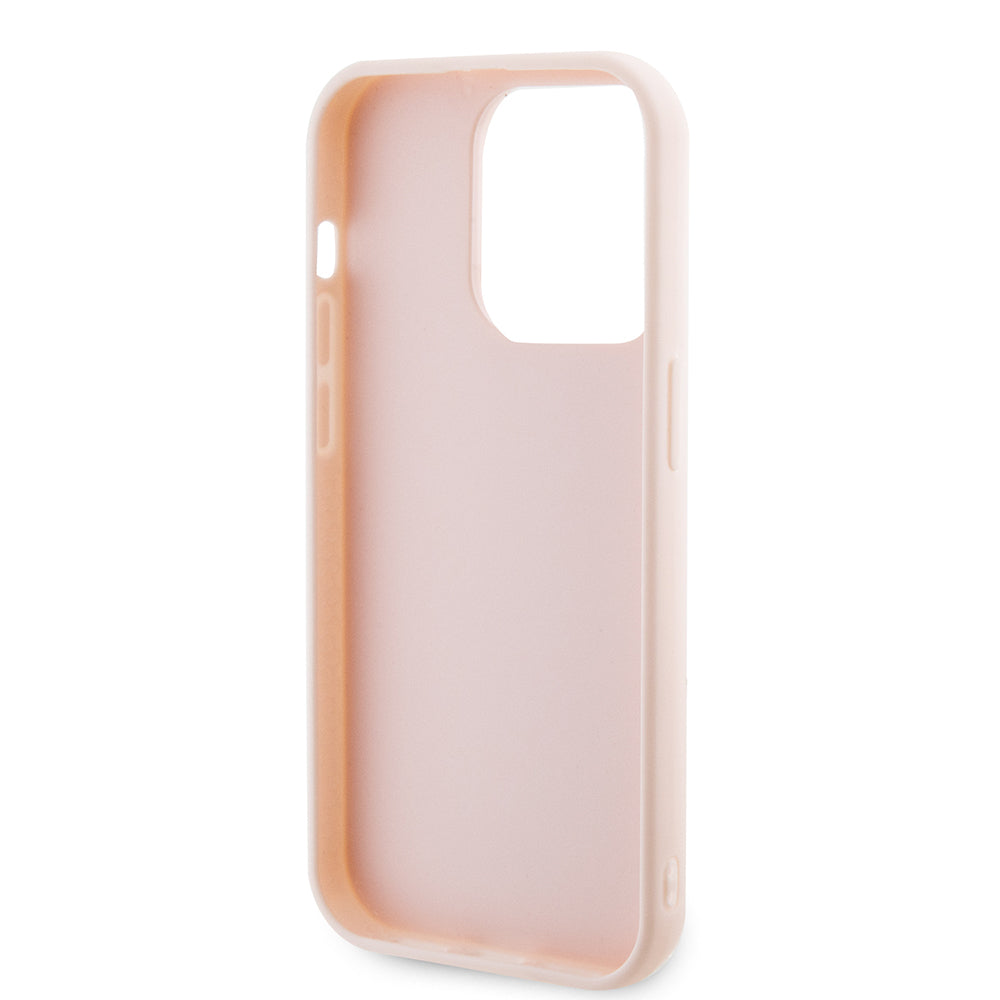 Калъф за Apple iPhone 15 Pro, Karl Lagerfeld, 3D Rubber Glitter Logo Karl, Розов