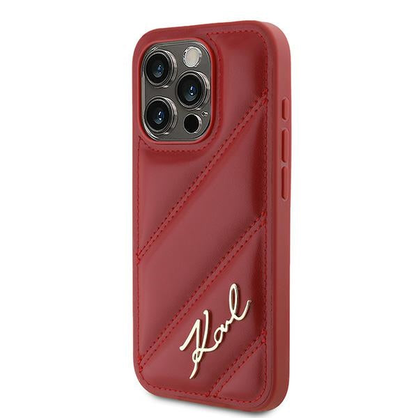 Калъф за Apple iPhone 15 Pro, Karl Lagerfeld, Diagonal Quilted Script, Rosie