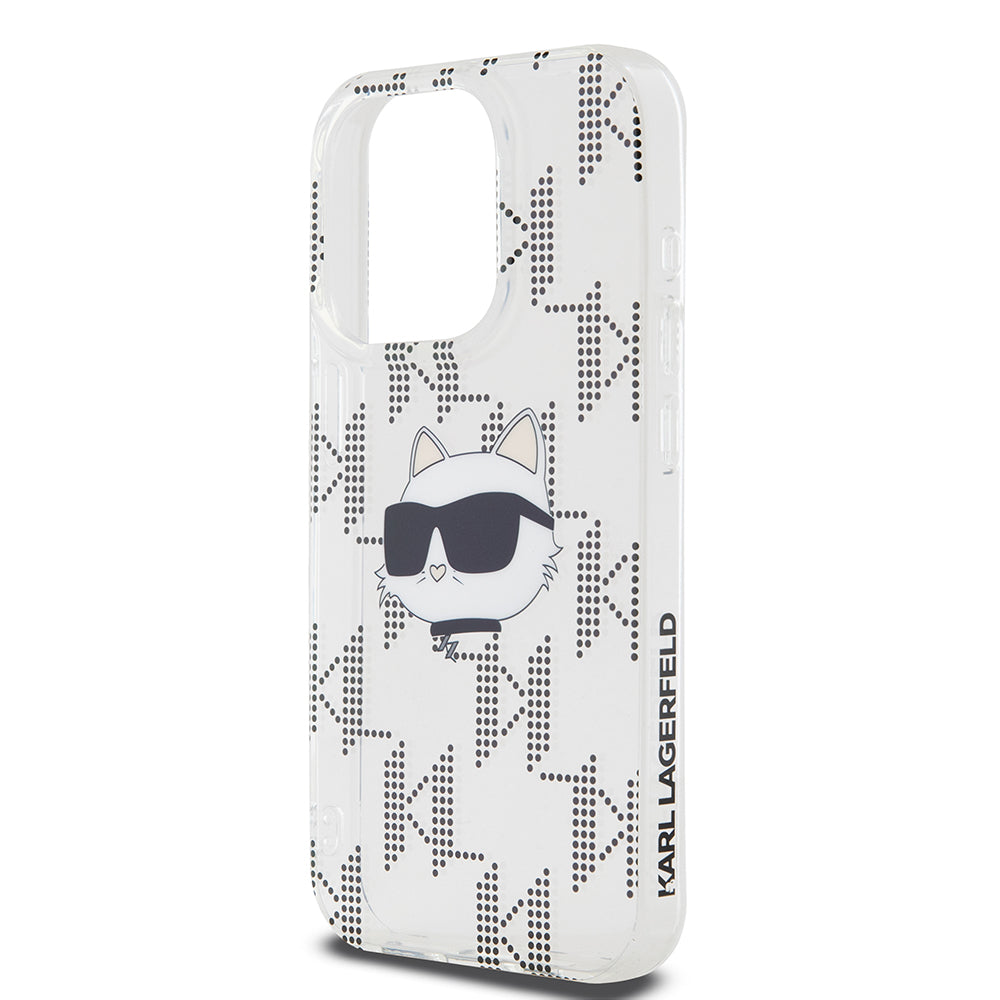 Калъф за Apple iPhone 15 Pro, Karl Lagerfeld, IML Electroplated Choupette Head, Прозрачен