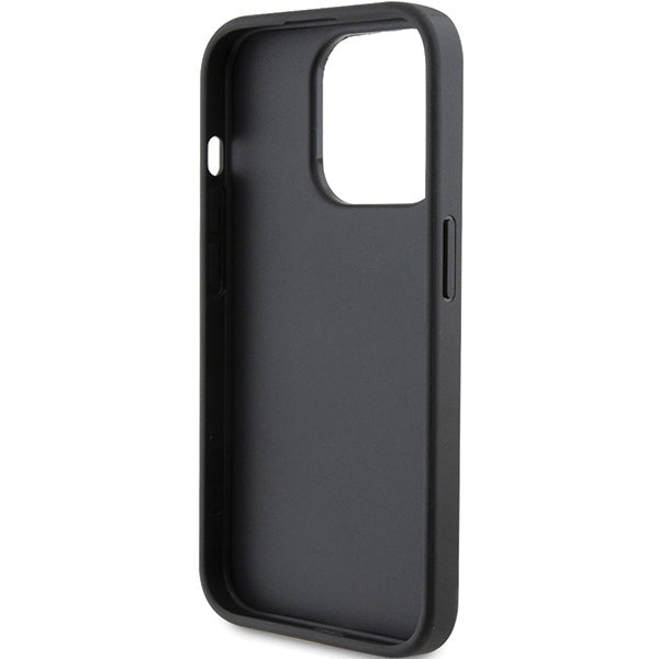 Калъф за Apple iPhone 15 Pro, Karl Lagerfeld, Saffiano Card Slot Metal Karl & Choupette, Черен