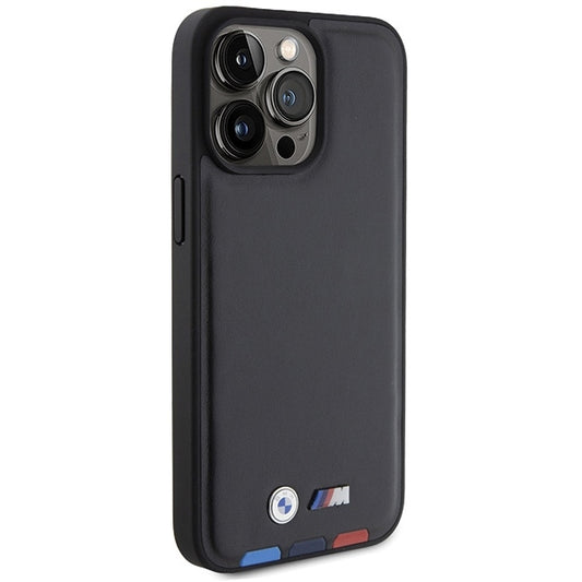 Калъф за Apple iPhone 15 Pro Max, BMW, Stamp Tricolor, Черен