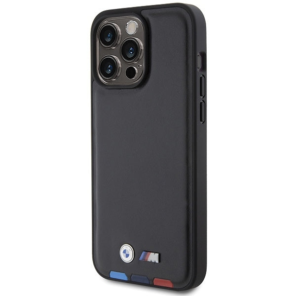 Калъф за Apple iPhone 15 Pro Max, BMW, Stamp Tricolor, Черен