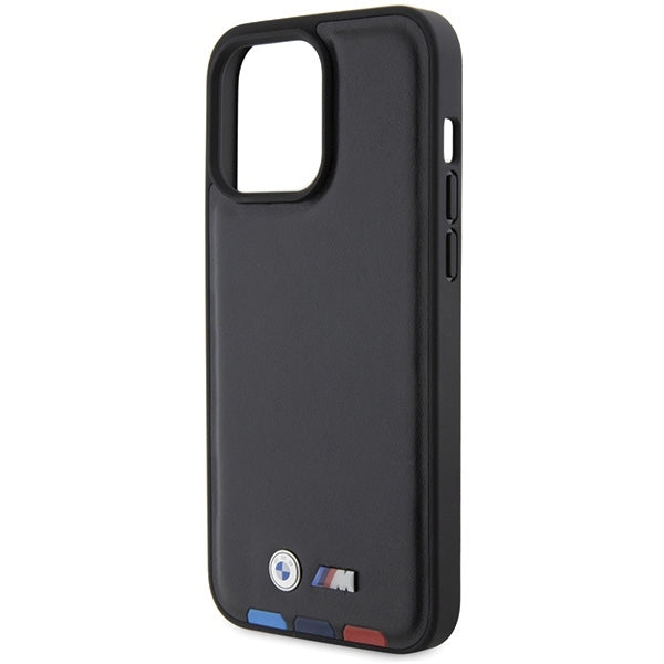 Калъф за Apple iPhone 15 Pro Max, BMW, Stamp Tricolor, Черен