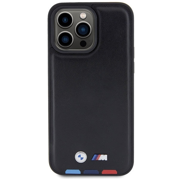 Калъф за Apple iPhone 15 Pro Max, BMW, Stamp Tricolor, Черен