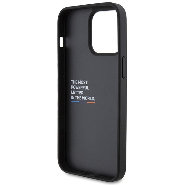 Калъф за Apple iPhone 15 Pro Max, BMW, Stamp Tricolor, Черен