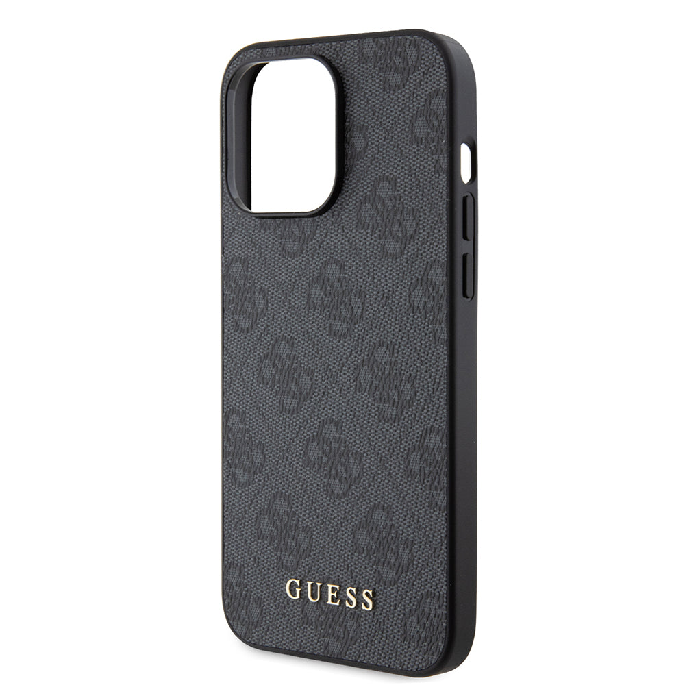 Калъф за Apple iPhone 15 Pro Max, Guess, 4G Metal Gold Logo, Сив