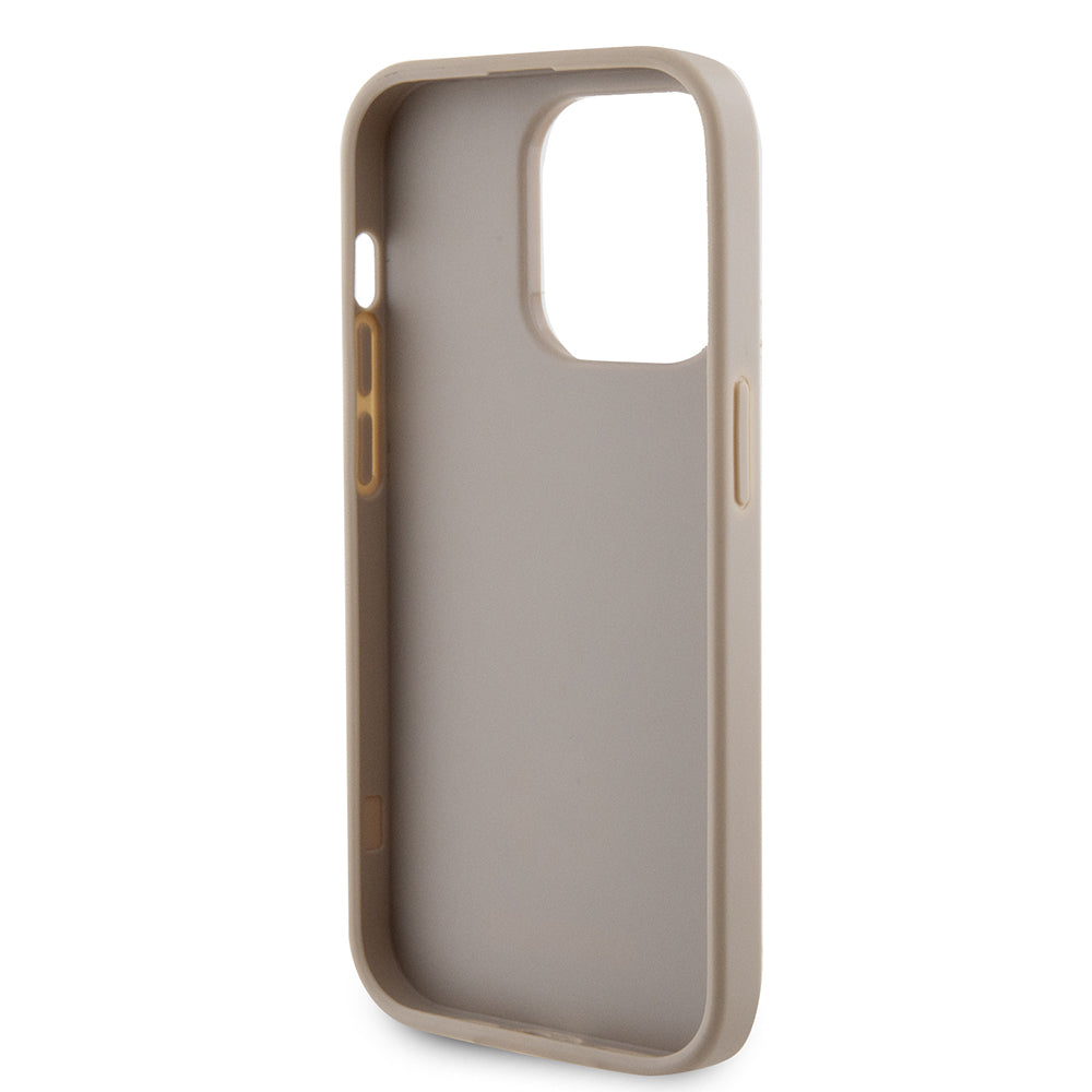 Калъф за Apple iPhone 15 Pro Max, Guess, 4G Strass Metal Logo, Златист