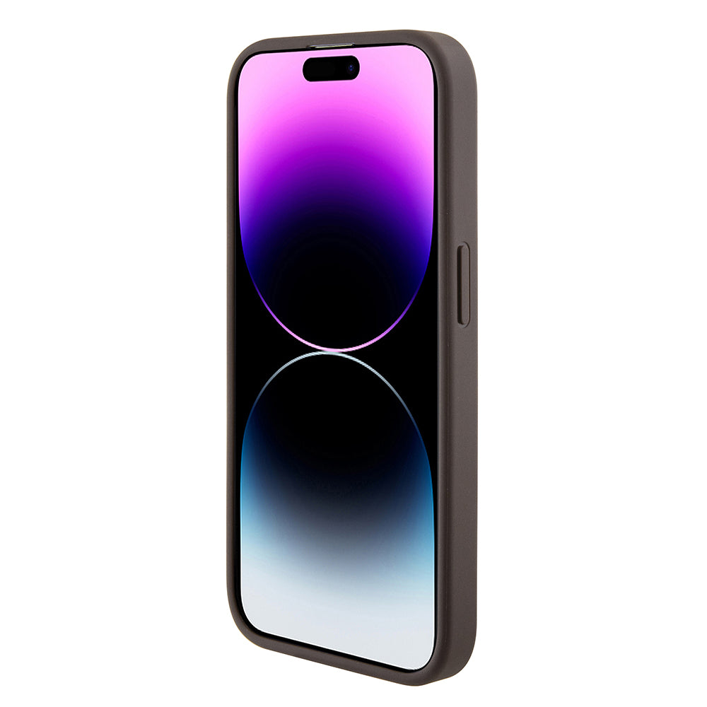 Калъф за Apple iPhone 15 Pro Max, Guess, Grip Stand 4G Triangle Strass, Кафяв