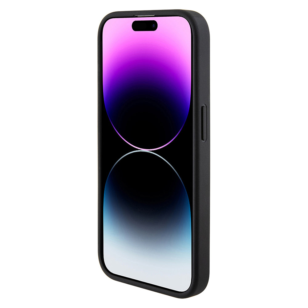 Калъф за Apple iPhone 15 Pro Max, Guess, Grip Stand 4G Triangle Strass, Черен