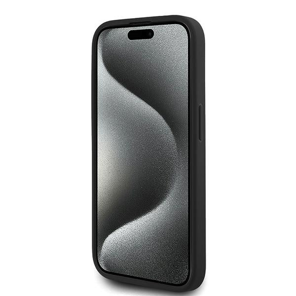 Калъф за Apple iPhone 15 Pro Max, Karl Lagerfeld, Diagonal Quilted Script, Черен