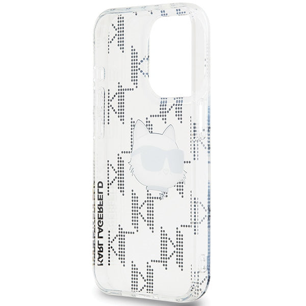 Калъф за Apple iPhone 15 Pro Max, Karl Lagerfeld, IML Electroplated Choupette Head, Прозрачен