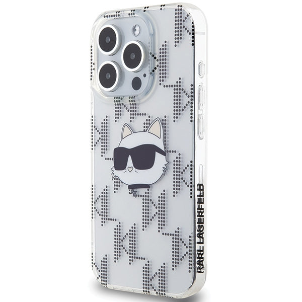 Калъф за Apple iPhone 15 Pro Max, Karl Lagerfeld, IML Electroplated Choupette Head, Прозрачен