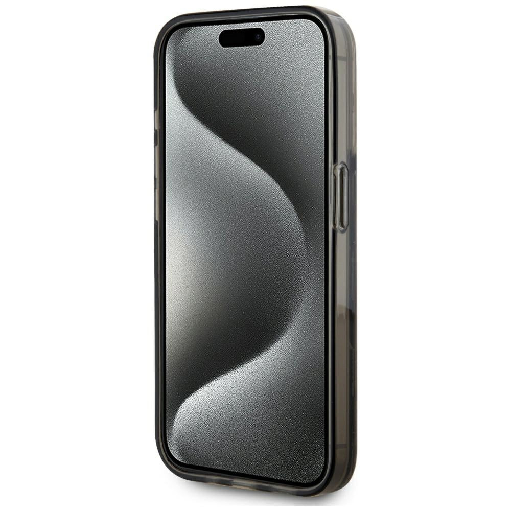 Калъф за Apple iPhone 15 Pro Max, Karl Lagerfeld, Liquid Glitter Monogram, Черен