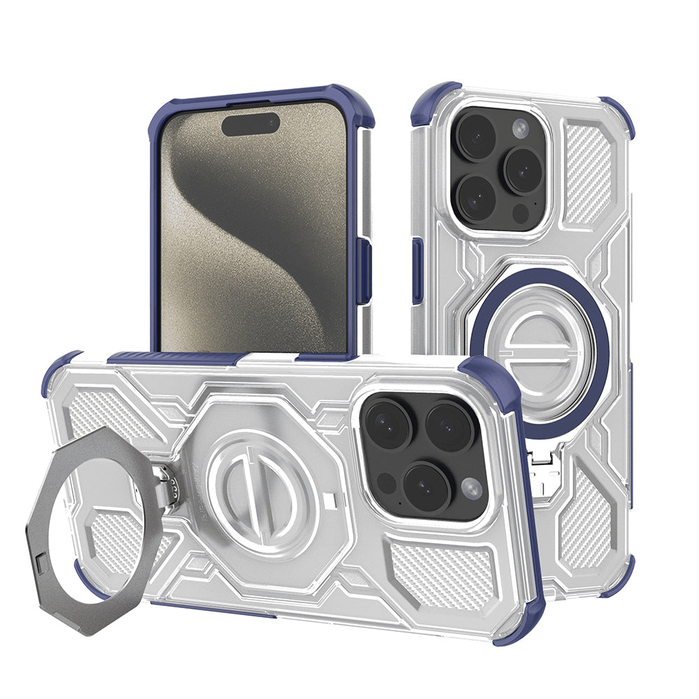 Калъф за Apple iPhone 15 Pro Max, Techsuit, Carbon Shield Pro, Син