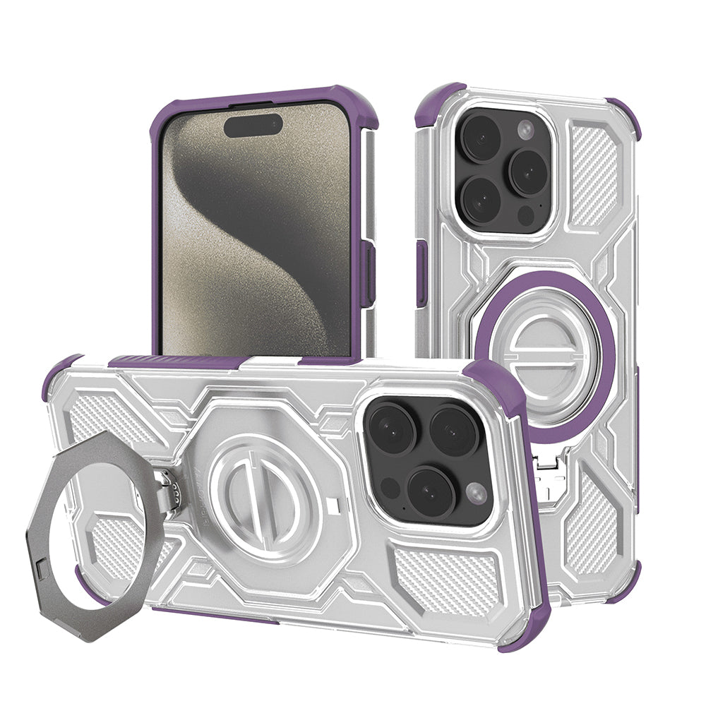 Калъф за Apple iPhone 15 Pro Max, Techsuit, Carbon Shield Pro, Лилав