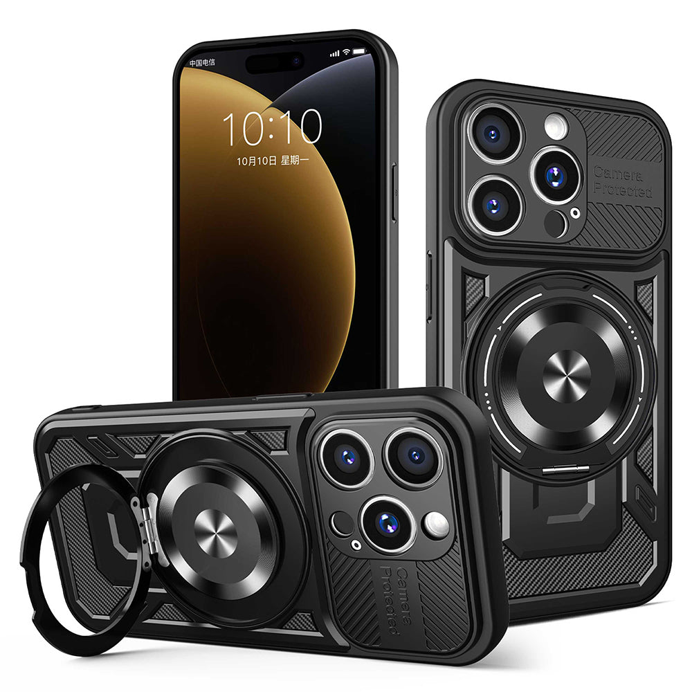 Калъф за Apple iPhone 15 Pro Max, Techsuit, RuggedCam, Черен