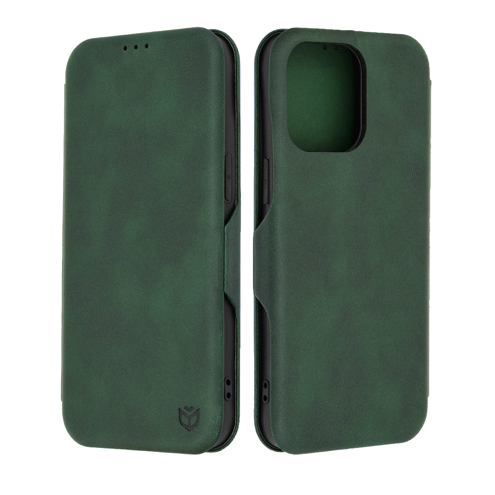 Калъф за Apple iPhone 15 Pro Max, Techsuit, Safe Wallet Plus, Зелен
