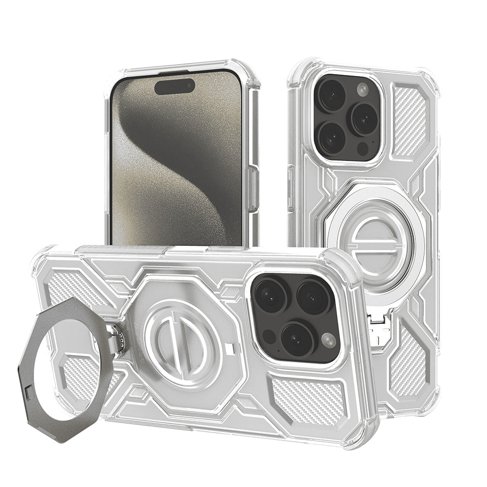 Калъф за Apple iPhone 15 Pro, Techsuit, Carbon Shield Pro, Бял