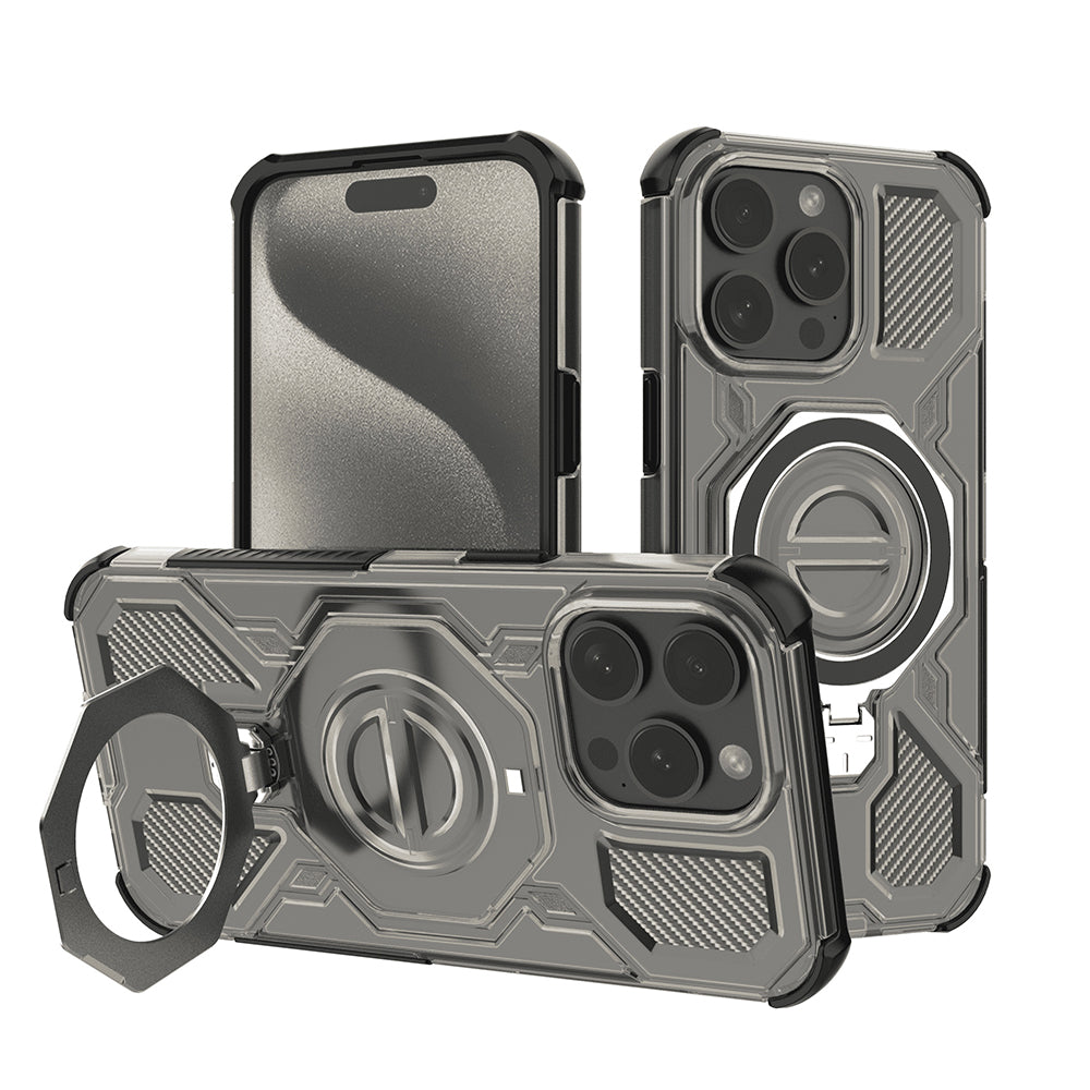 Калъф за Apple iPhone 15 Pro, Techsuit, Carbon Shield Pro, Опушен