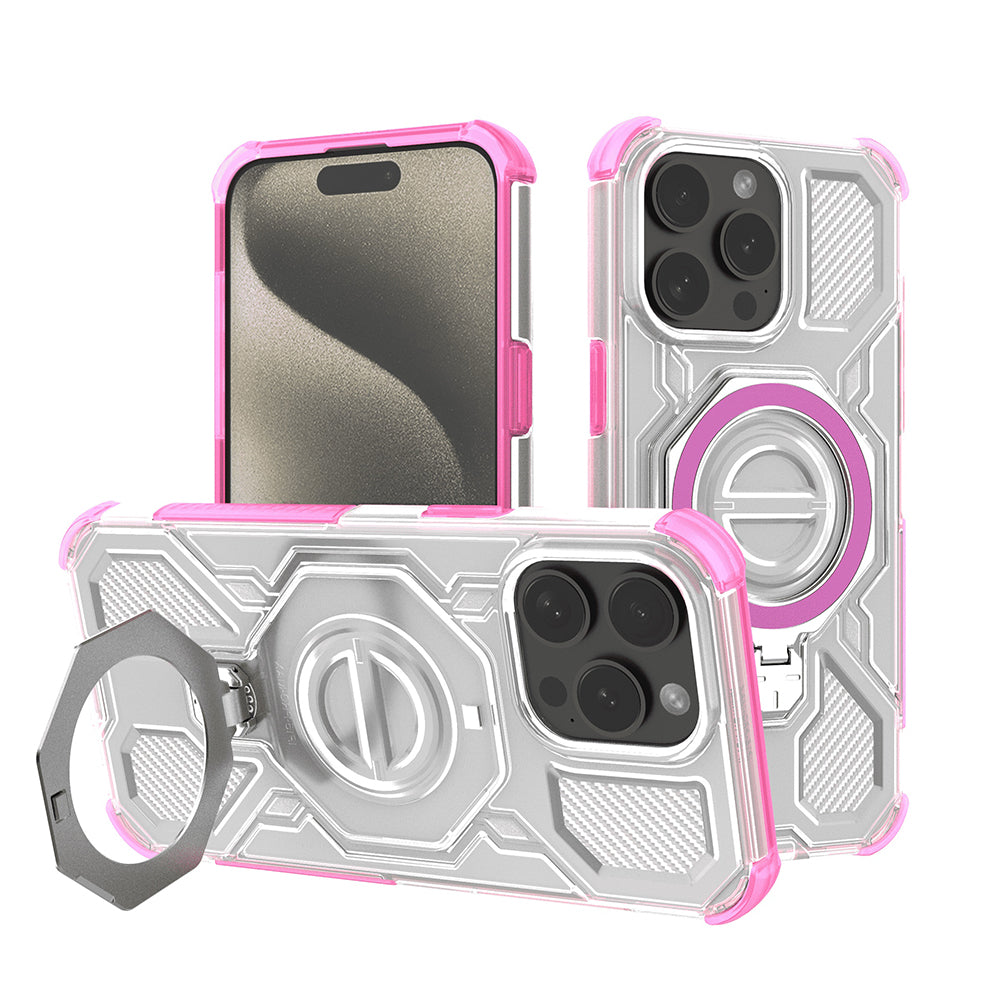 Калъф за Apple iPhone 15 Pro, Techsuit, Carbon Shield Pro, Розов