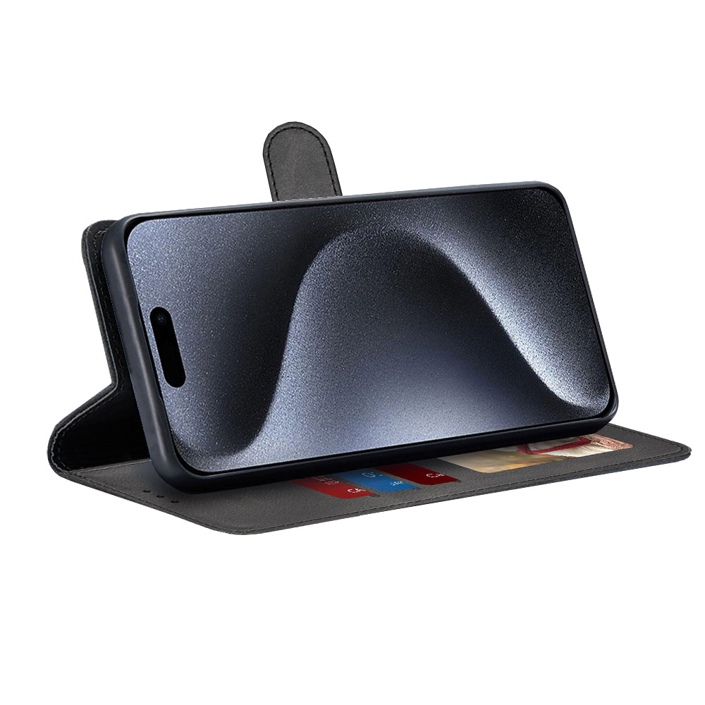 Калъф за Apple iPhone 15 Pro, Techsuit, Diary Book, Черен