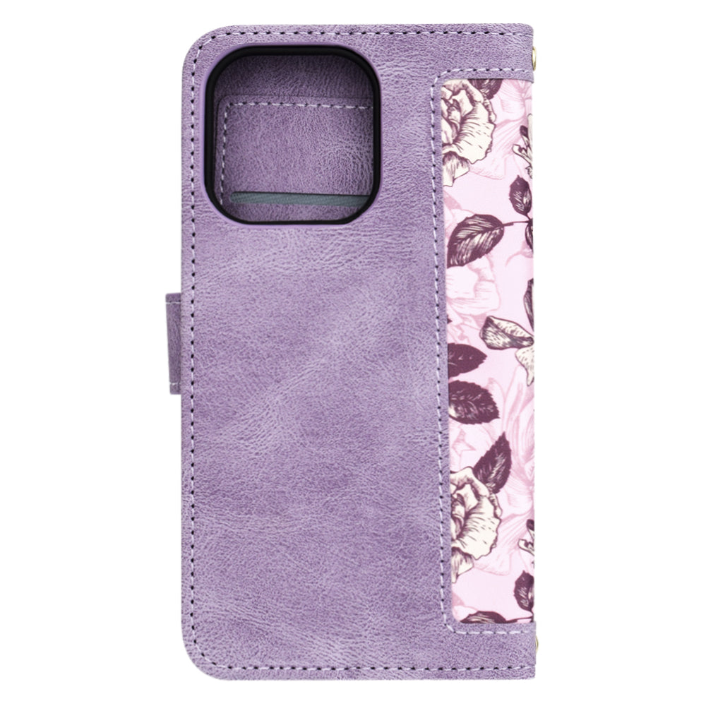 Калъф за Apple iPhone 15 Pro, Techsuit, FlipCraft, Лилав