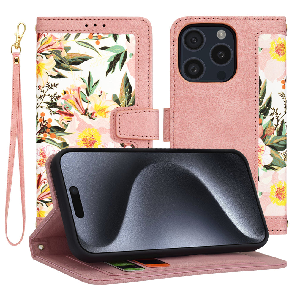 Калъф за Apple iPhone 15 Pro, Techsuit, FlipCraft, Розов