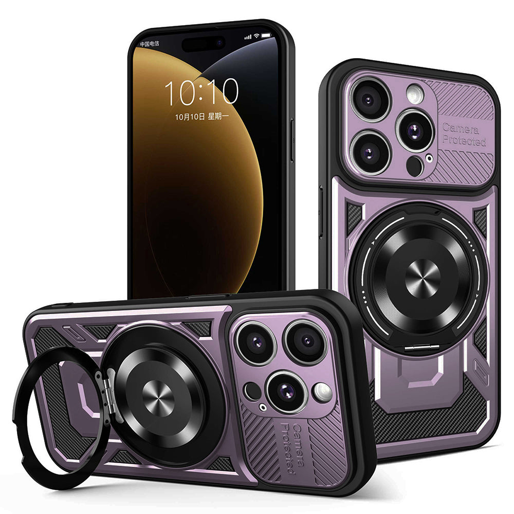 Калъф за Apple iPhone 15 Pro, Techsuit, RuggedCam, Лилав