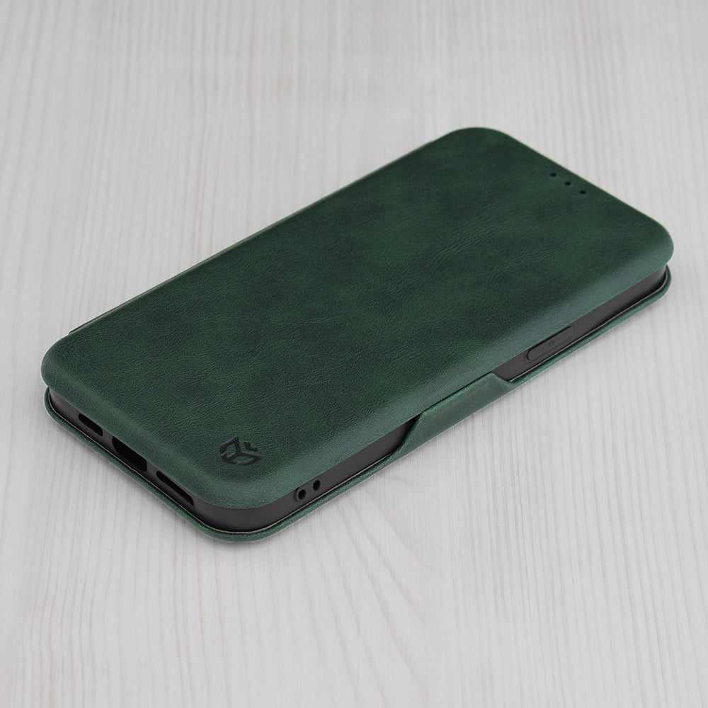 Калъф за Apple iPhone 15 Pro, Techsuit, Safe Wallet Plus, Зелен