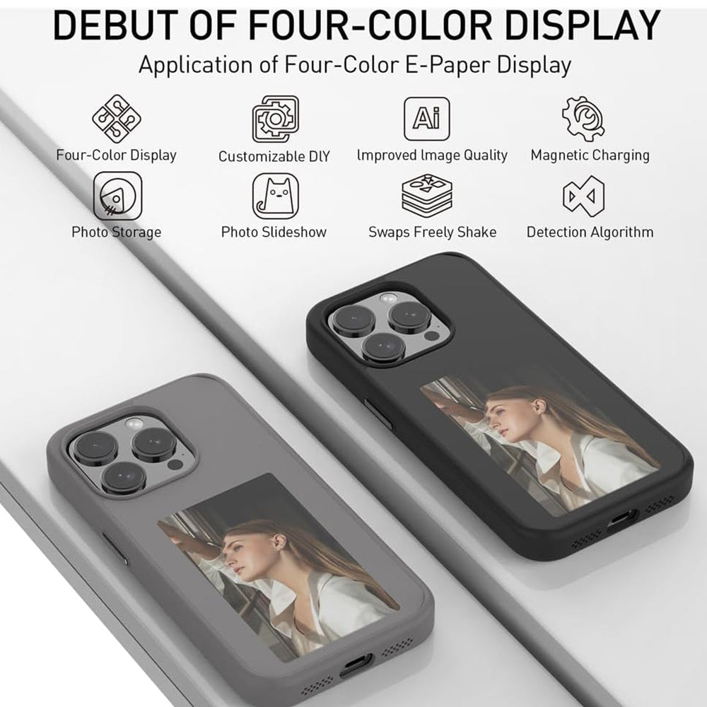 Калъф за Apple iPhone 15 Pro, Techsuit, SmartScreen NFC, Черен