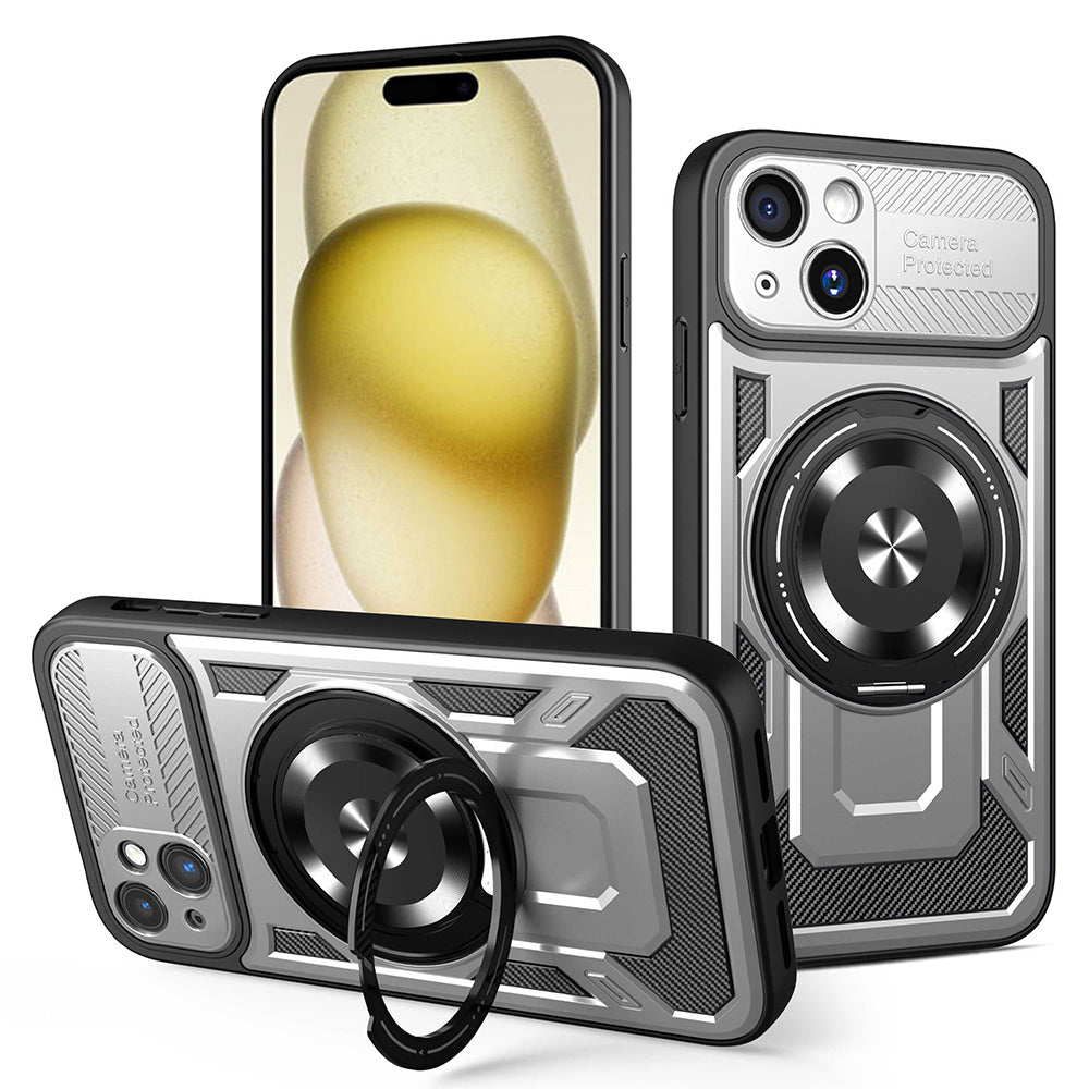 Калъф за Apple iPhone 15, Techsuit, RuggedCam, Сив