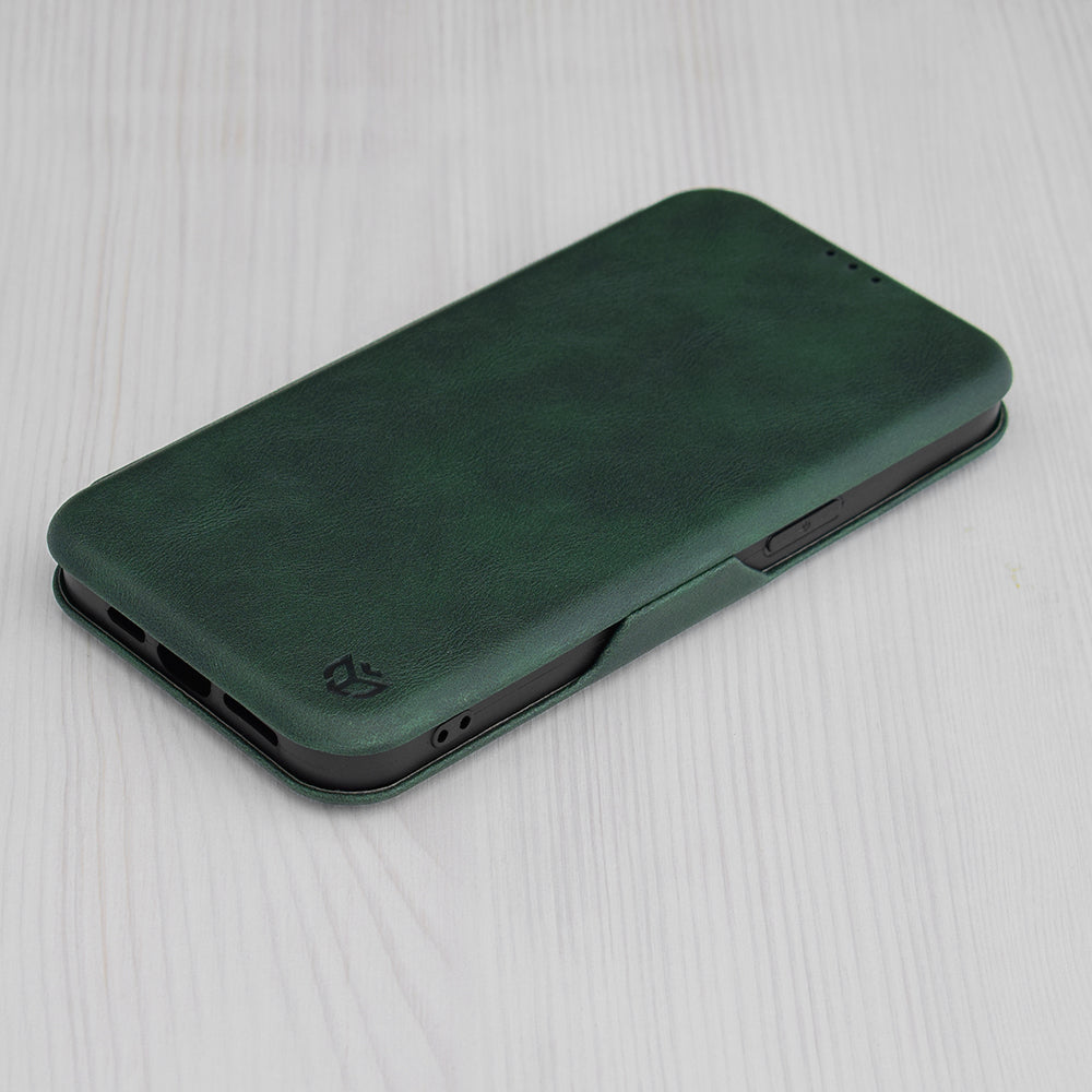 Калъф за Apple iPhone 15, Techsuit, Safe Wallet Plus, Зелен