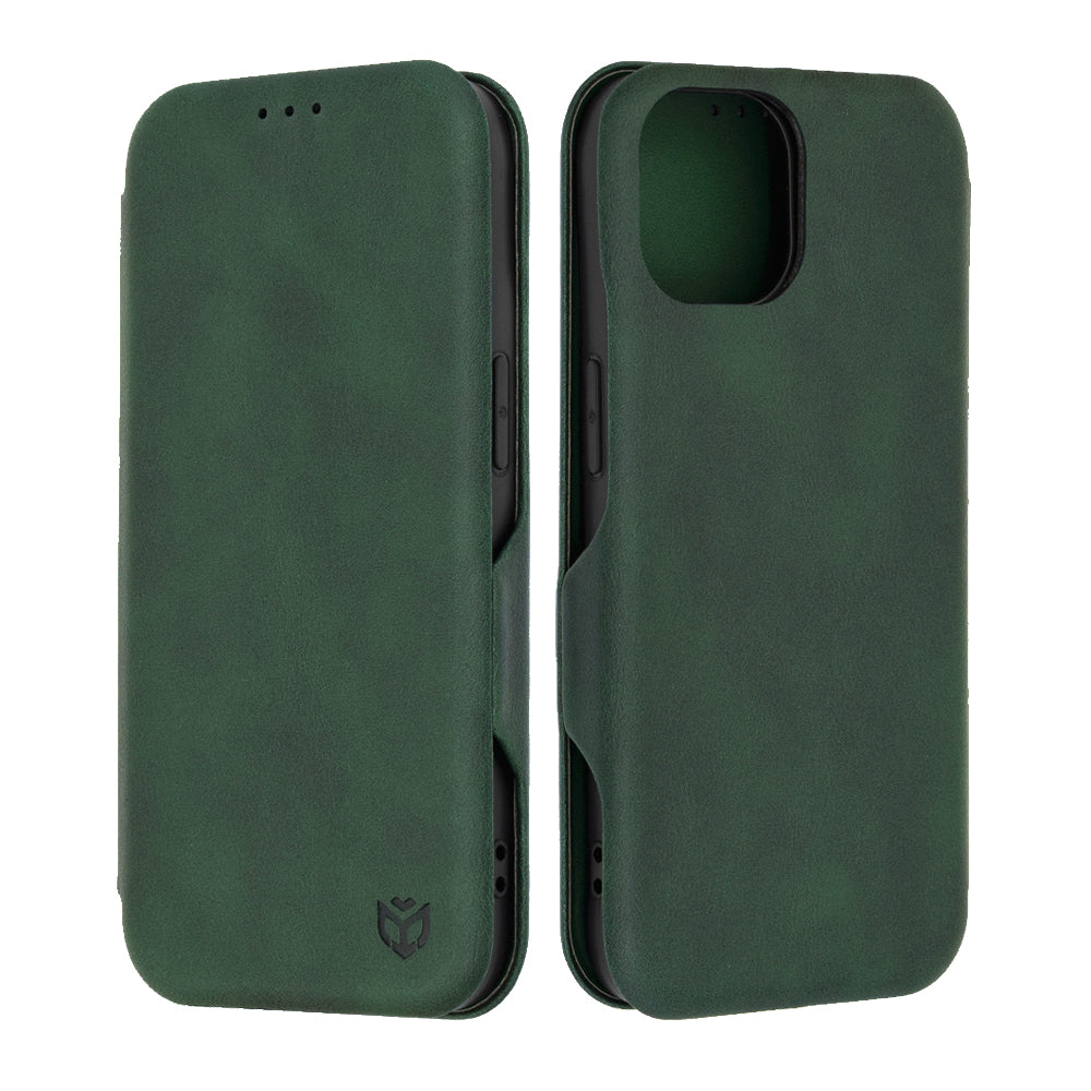 Калъф за Apple iPhone 15, Techsuit, Safe Wallet Plus, Зелен