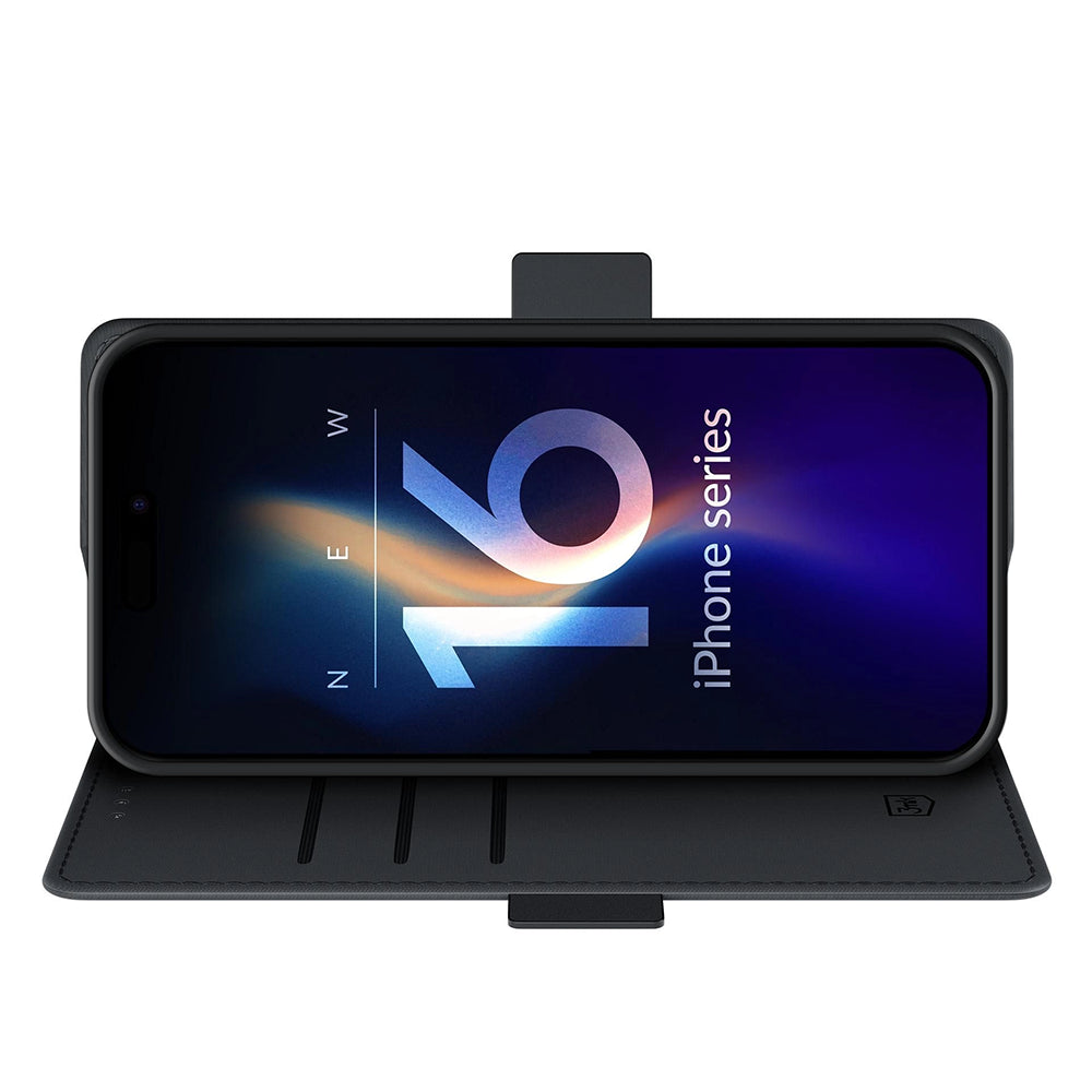 Калъф за Apple iPhone 16, 3MK, Wallet, Черен