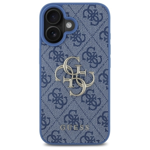 Калъф за Apple iPhone 16, Guess, 4G Big Logo, Син
