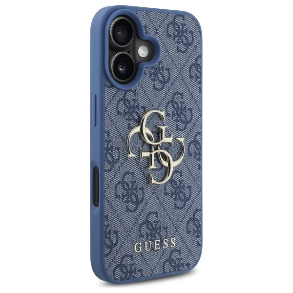 Калъф за Apple iPhone 16, Guess, 4G Big Logo, Син