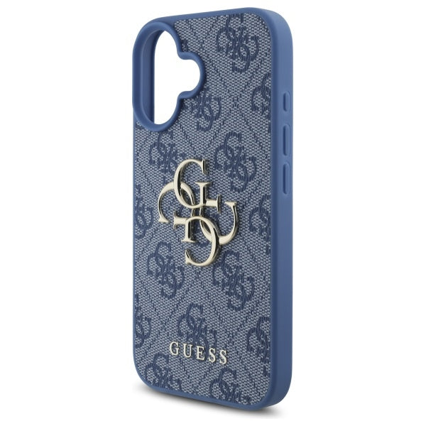 Калъф за Apple iPhone 16, Guess, 4G Big Logo, Син