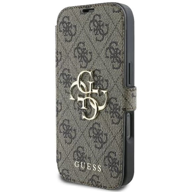 Калъф за Apple iPhone 16, Guess, 4G Book, Кафяв