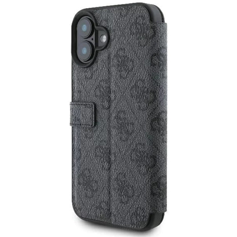 Калъф за Apple iPhone 16, Guess, 4G Book, Черен