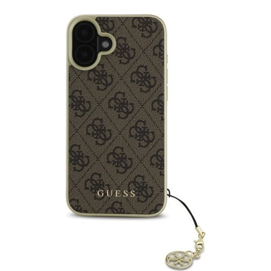 Калъф за Apple iPhone 16, Guess, 4G Charm, Кафяв