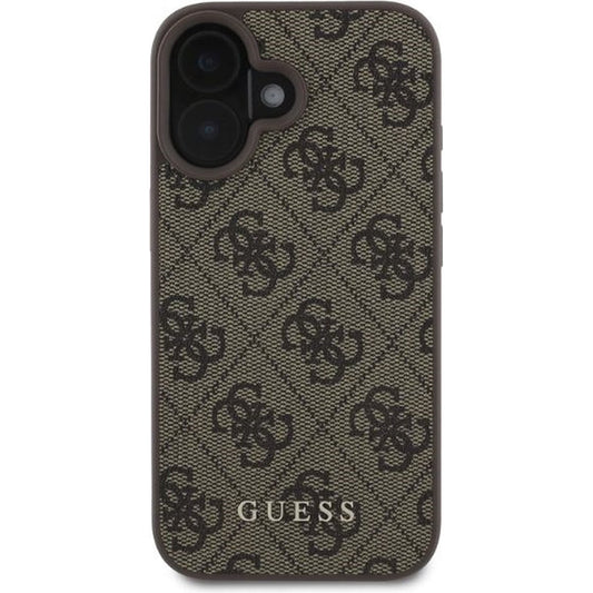 Калъф за Apple iPhone 16, Guess, 4G Classic, Кафяв